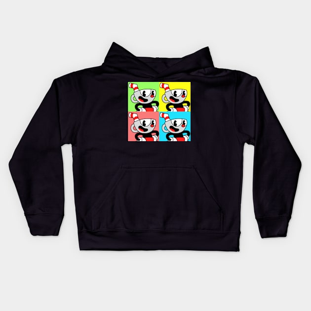 Retro Cuphead Videogame Kids Hoodie by LuisP96